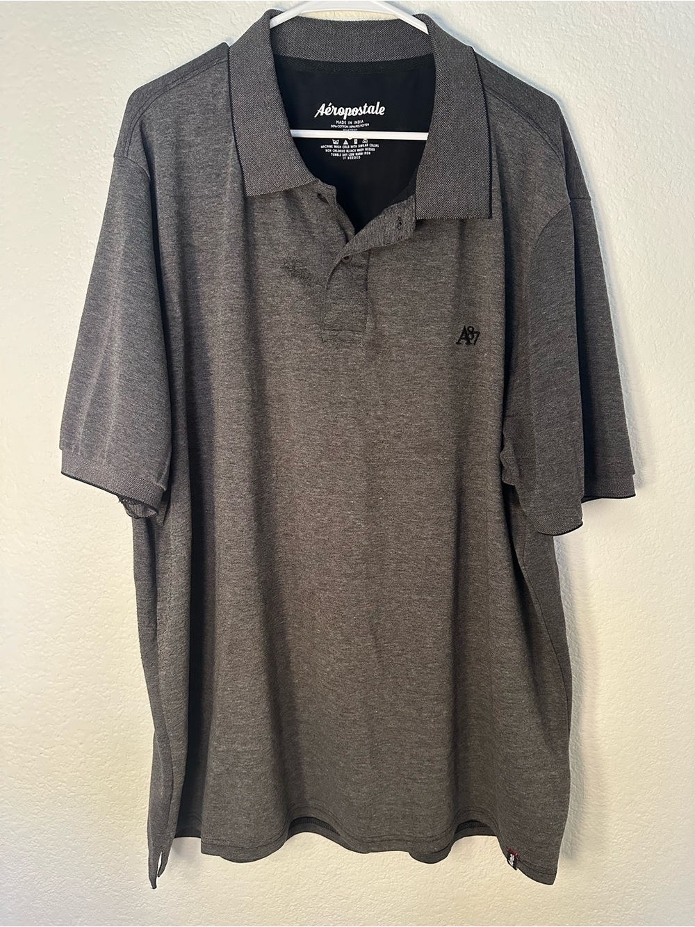 Aeropostale Men’s Gray Polo Shirt 3XL Short Sleeve A87 Casual Golf Shirt